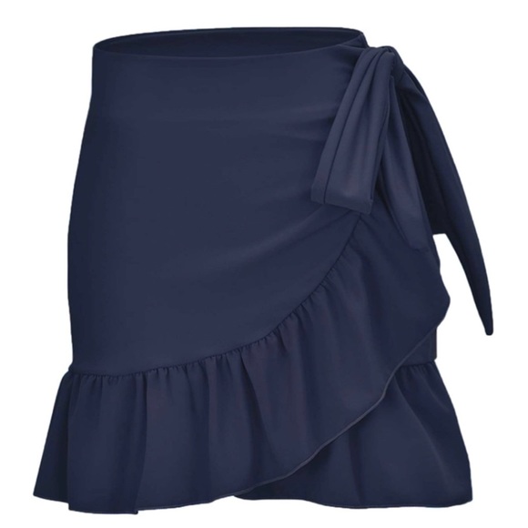 Other - Plus Size Solid Navy Swim Skirt Fits US L to XXL